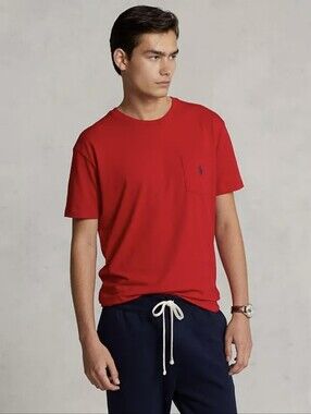 POLO RALPH LAUREN Red Pocket Crewneck T-Shirt - Men's